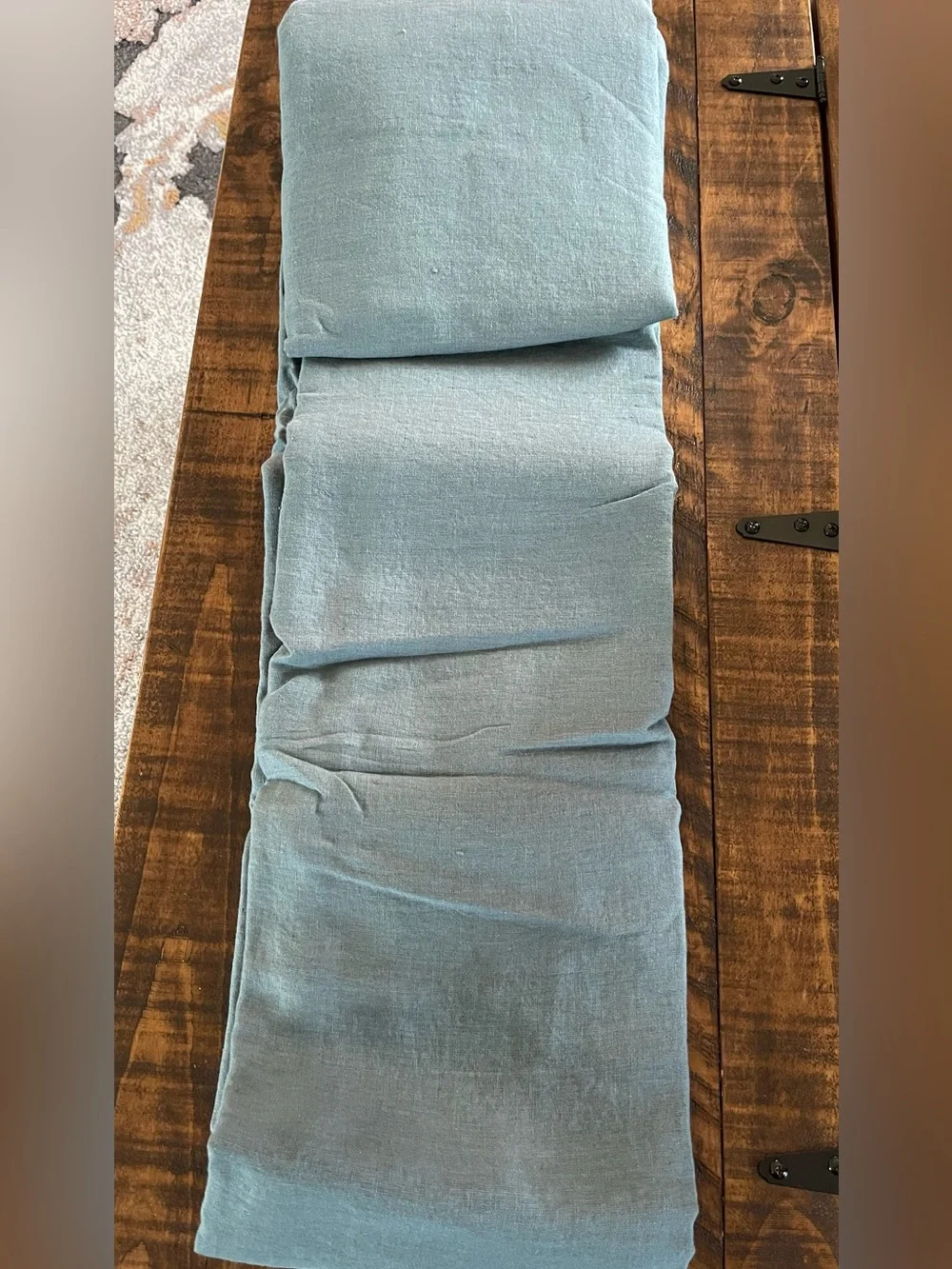 NWT Quince European Linen 1 Piece Duvet Cover, Twin (Ocean)